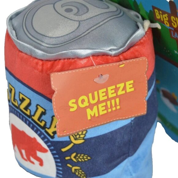 Bark Big Shake Lake Guzzly Beer Squeaker Crinkle Fluff Dog Toy - Picture 5 of 5